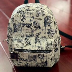 Alice in Wonderland mini Backpack with Black and White Design